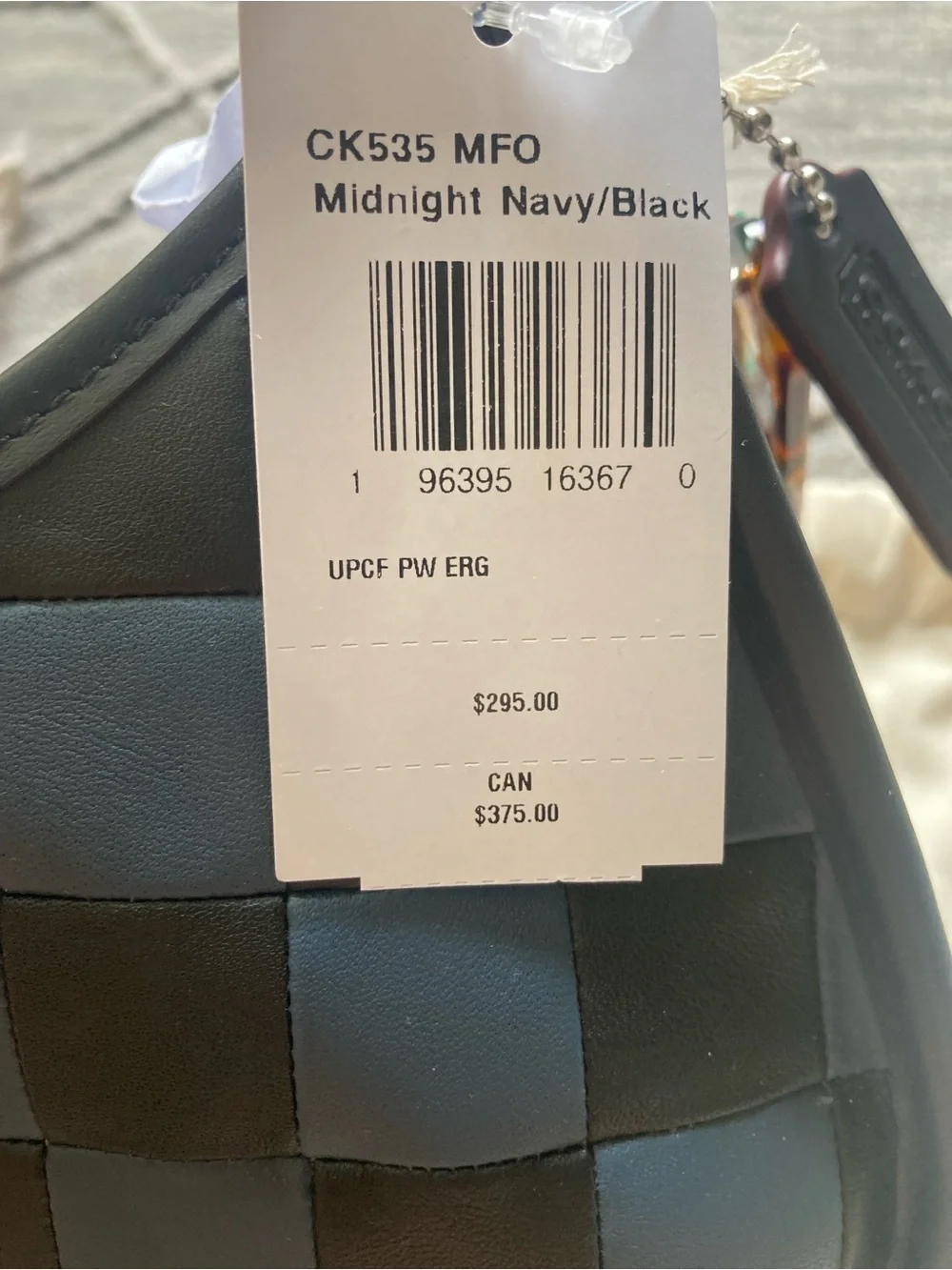 COACHTOPIA Limited Edition Woven Checker Hobo Shoulder Bag in Dark Blue & Black